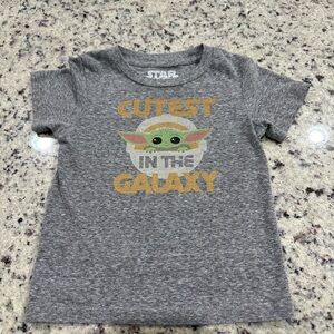 Star Wars Gray and Green Short Sleeve Tee with Rainbow Graphic